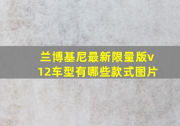 兰博基尼最新限量版v12车型有哪些款式图片