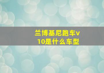 兰博基尼跑车v10是什么车型