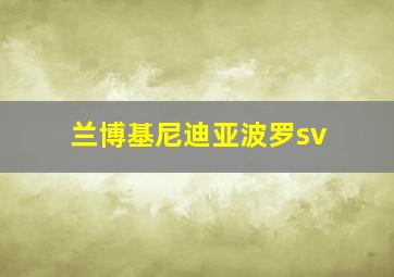 兰博基尼迪亚波罗sv