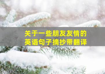 关于一些朋友友情的英语句子摘抄带翻译