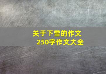 关于下雪的作文250字作文大全