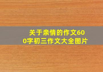 关于亲情的作文600字初三作文大全图片