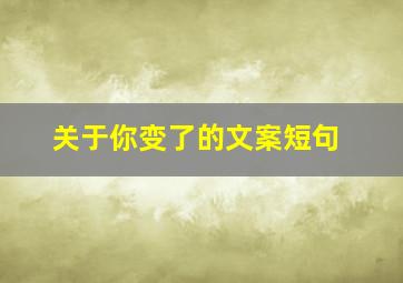 关于你变了的文案短句