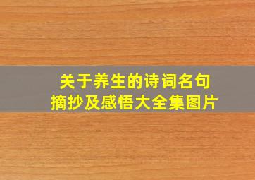 关于养生的诗词名句摘抄及感悟大全集图片