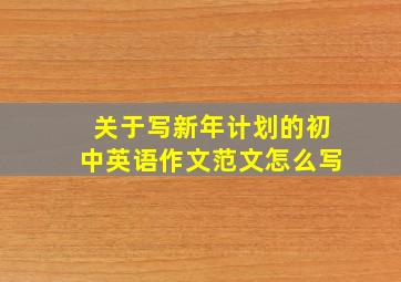 关于写新年计划的初中英语作文范文怎么写