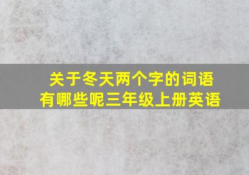 关于冬天两个字的词语有哪些呢三年级上册英语