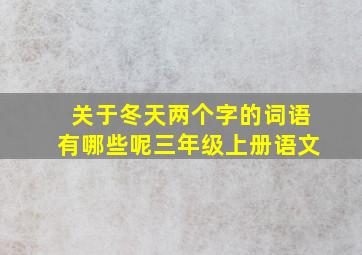 关于冬天两个字的词语有哪些呢三年级上册语文