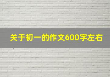 关于初一的作文600字左右