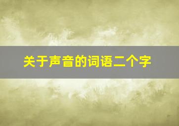 关于声音的词语二个字