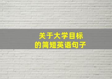 关于大学目标的简短英语句子