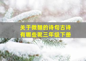 关于微醺的诗句古诗有哪些呢三年级下册