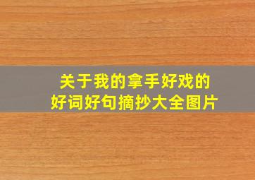 关于我的拿手好戏的好词好句摘抄大全图片