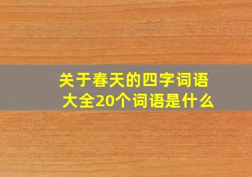 关于春天的四字词语大全20个词语是什么