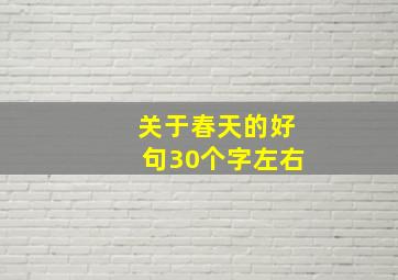 关于春天的好句30个字左右