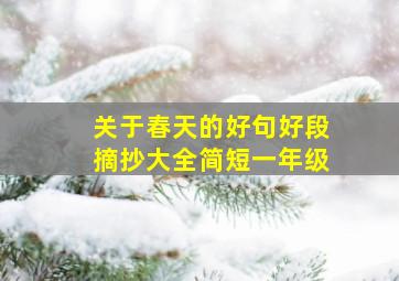 关于春天的好句好段摘抄大全简短一年级