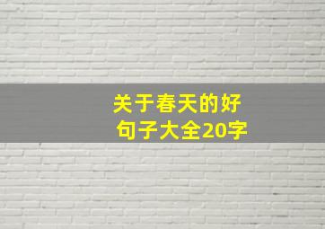 关于春天的好句子大全20字