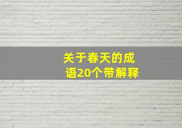 关于春天的成语20个带解释