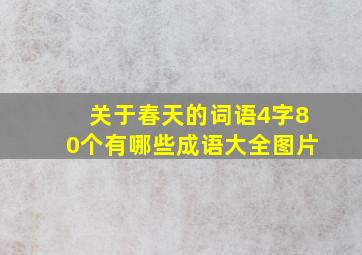 关于春天的词语4字80个有哪些成语大全图片