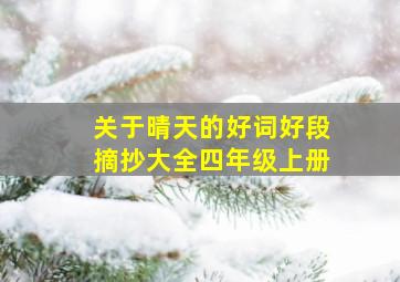 关于晴天的好词好段摘抄大全四年级上册