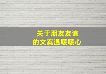 关于朋友友谊的文案温暖暖心