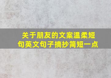 关于朋友的文案温柔短句英文句子摘抄简短一点