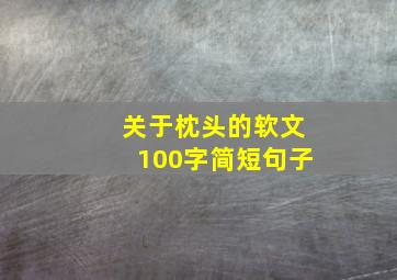 关于枕头的软文100字简短句子