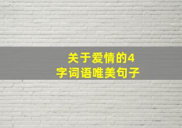 关于爱情的4字词语唯美句子