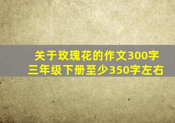 关于玫瑰花的作文300字三年级下册至少350字左右