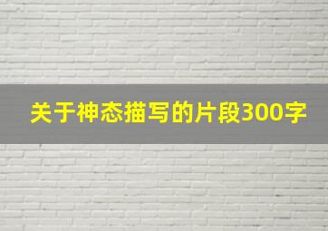 关于神态描写的片段300字