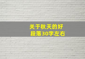 关于秋天的好段落30字左右