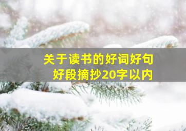 关于读书的好词好句好段摘抄20字以内