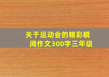 关于运动会的精彩瞬间作文300字三年级