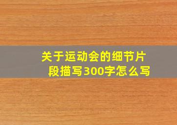 关于运动会的细节片段描写300字怎么写