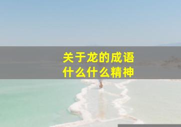 关于龙的成语什么什么精神