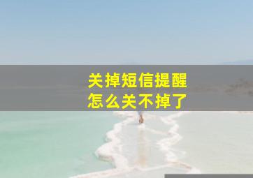 关掉短信提醒怎么关不掉了