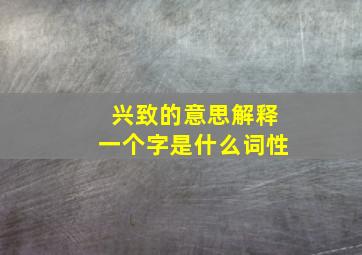 兴致的意思解释一个字是什么词性