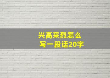 兴高采烈怎么写一段话20字