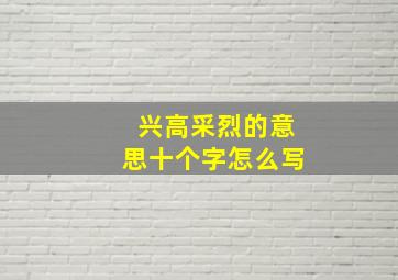 兴高采烈的意思十个字怎么写