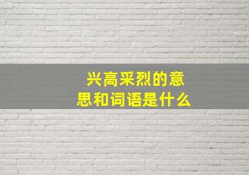 兴高采烈的意思和词语是什么