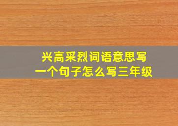 兴高采烈词语意思写一个句子怎么写三年级