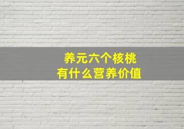 养元六个核桃有什么营养价值