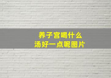 养子宫喝什么汤好一点呢图片