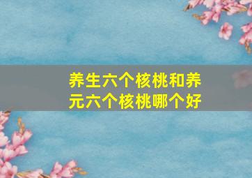 养生六个核桃和养元六个核桃哪个好