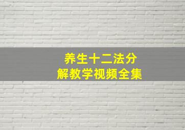 养生十二法分解教学视频全集