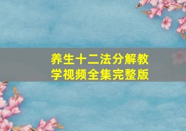 养生十二法分解教学视频全集完整版