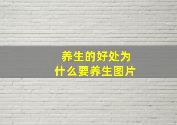 养生的好处为什么要养生图片