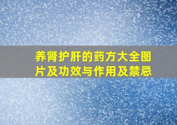 养肾护肝的药方大全图片及功效与作用及禁忌