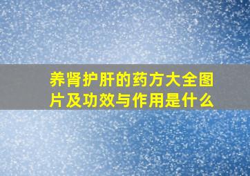 养肾护肝的药方大全图片及功效与作用是什么