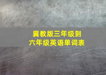 冀教版三年级到六年级英语单词表