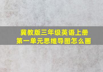 冀教版三年级英语上册第一单元思维导图怎么画